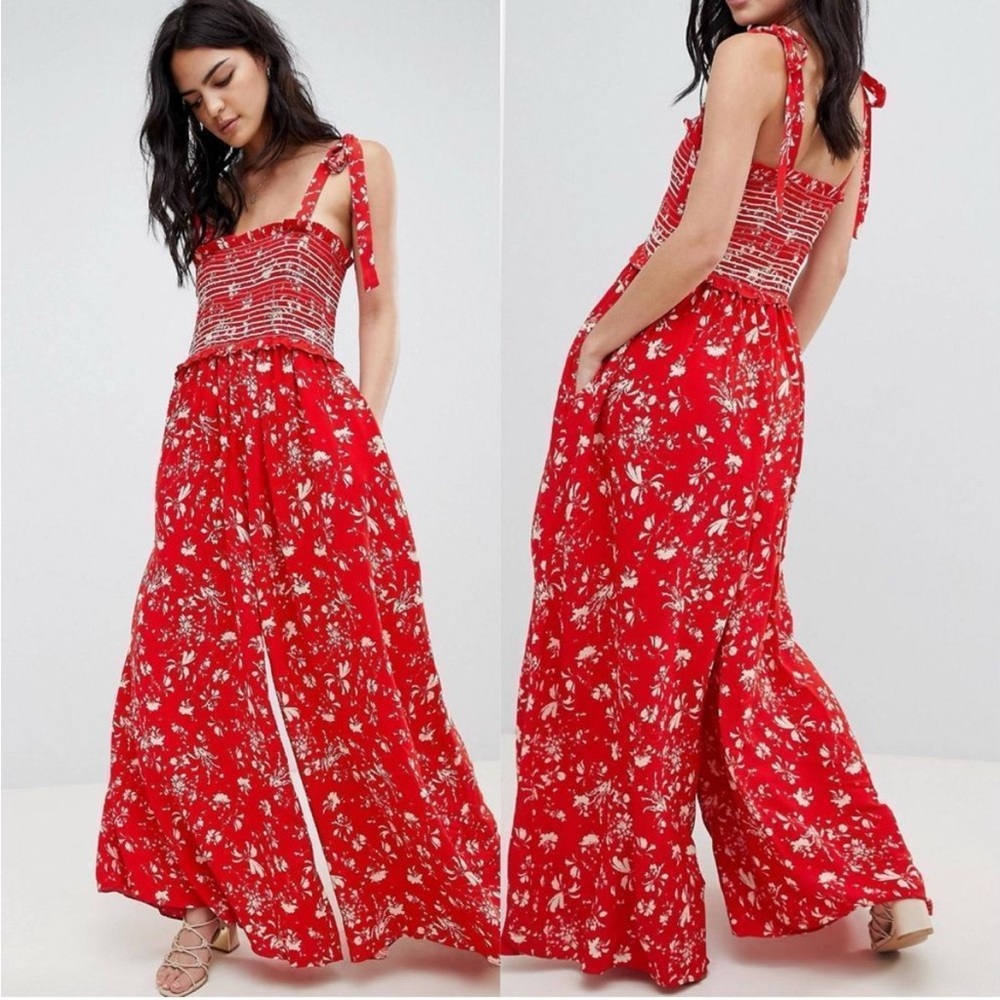 Free People Color My World Floral Jumpsuit